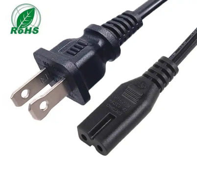 Schwarz USA Stromkabel 10A 125V 2 Stift NEMA 1-15P Stecker zur IEC 320 C7