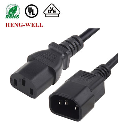 Schwarz US Stromverlängerungskabel, 10A 15A 125V 250V 18AWG Computer-Stromkabel