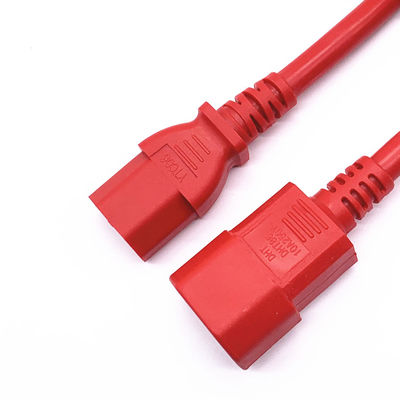 UL Verlängerungsnetz Haushaltsgerät C13 C14 Rotkabel 1,8 m 2 m 3 m