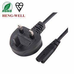 Elektrische Verlängerung UK 2 Pins Stromkabel Stecker 250V 1,8m Für Computer Laptop