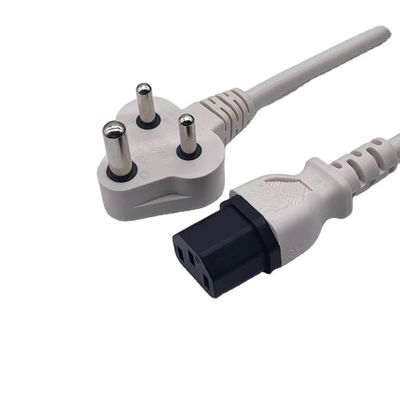 BIS1293 India Stromkabel 6A 250V 3 Stecker Stecker für Laptop PC elektrisch