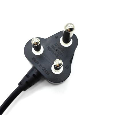 16A 250V 3Pin PVC India Stromverlängerungskabel 1M Länge OEM angepasst